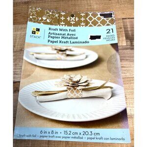 DCWV Kraft With Foil Laminated Paper Stack 6"x8" 21 Sheets For Crafts & Template